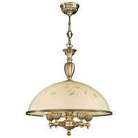 Люстра подвесная  L 6208/48 Reccagni Angelo жёлтая на 5 ламп, основание античное бронза в стиле классический 