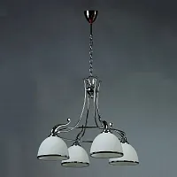 Люстра подвесная MA02401CA/004 Chrome Ambiente by Brizzi белая на 4 лампы, основание хром в стиле современный 